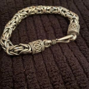 Sterling silver over metal bracelet